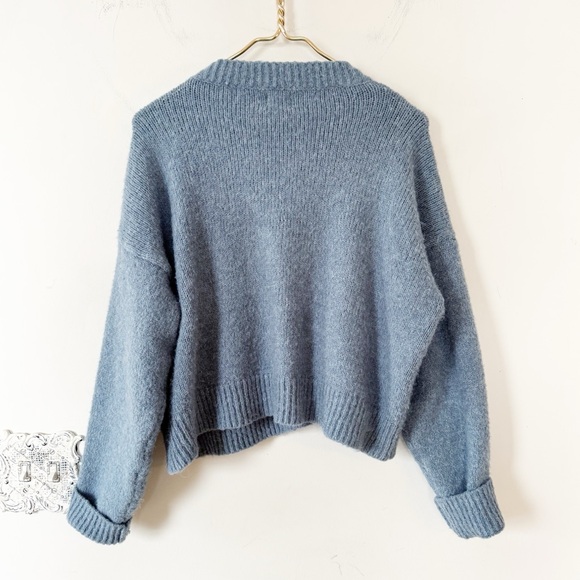 Luna Ivy Blue Teddy Bear Cardigan Sweater L - Picture 4 of 6